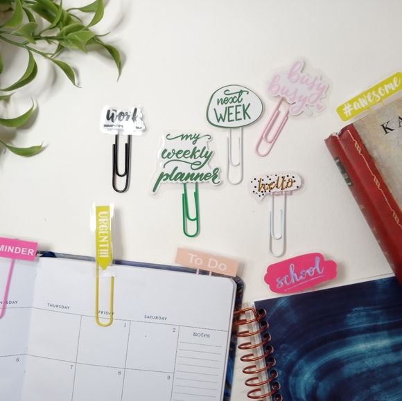 Sticker Paper Clips, Office Bookmark Paper Clips, Planner Accessory school - Picture 4 of 4